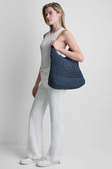 PAULA CROCHET LOGO HOBO BAG - Midnight - 2