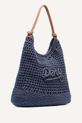 PAULA CROCHET LOGO HOBO BAG - Midnight - 3