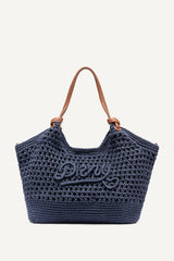 PAULA CROCHET LOGO MEDIUM COMMUTER TOTE - Midnight - 1