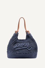 PAULA CROCHET LOGO MEDIUM COMMUTER TOTE - Midnight - 2
