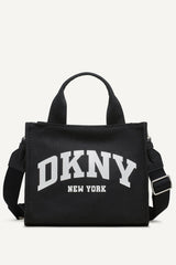 HADLEE CANVAS SMALL LOGO TOTE - BLACK/SILVER - 2