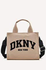HADLEE CANVAS SMALL LOGO TOTE - LIGHT CITY KHAKI/ BLACK - 1