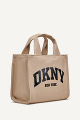 HADLEE CANVAS SMALL LOGO TOTE - LIGHT CITY KHAKI/ BLACK - 3