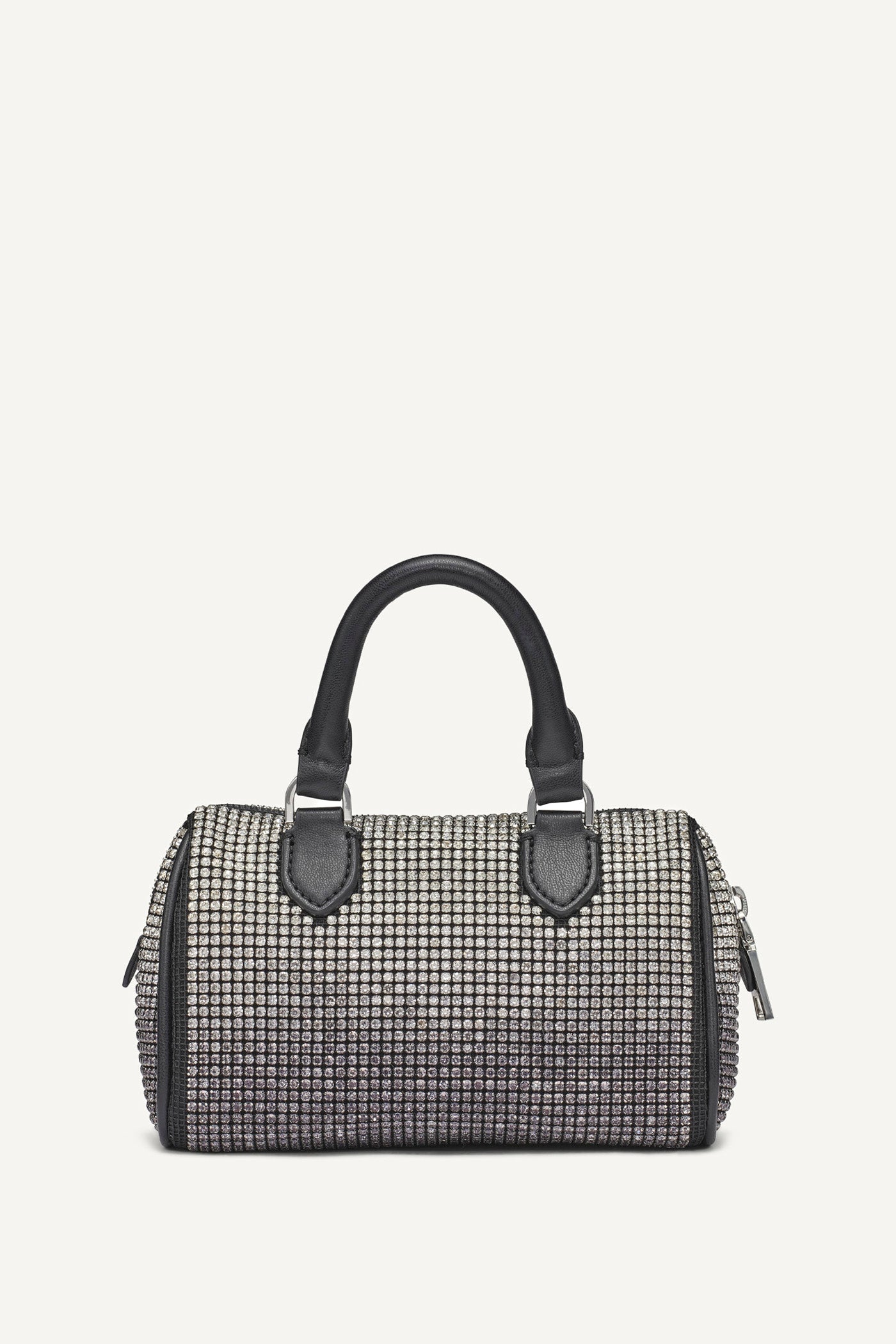 NELL SMALL SATCHEL CROSSBODY - BLACK/SILVER - 4