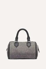 NELL SMALL SATCHEL CROSSBODY - BLACK/SILVER - 4