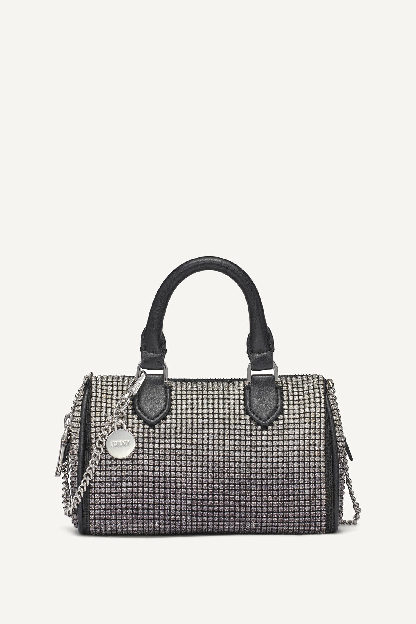 NELL SMALL SATCHEL CROSSBODY - BLACK/SILVER - 1
