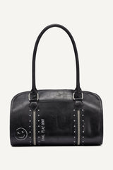 CEDAR MEDIUM SATCHEL - Black/Silver - 4