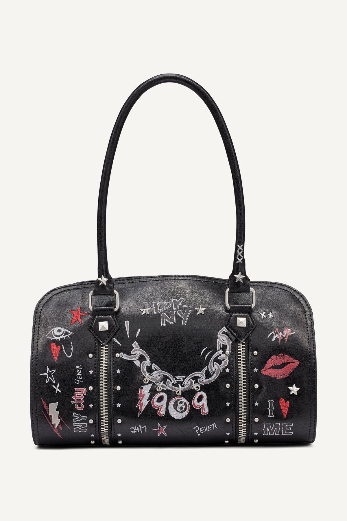 CEDAR MEDIUM SATCHEL - Black/Silver - 1
