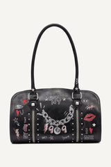 CEDAR MEDIUM SATCHEL - Black/Silver - 1