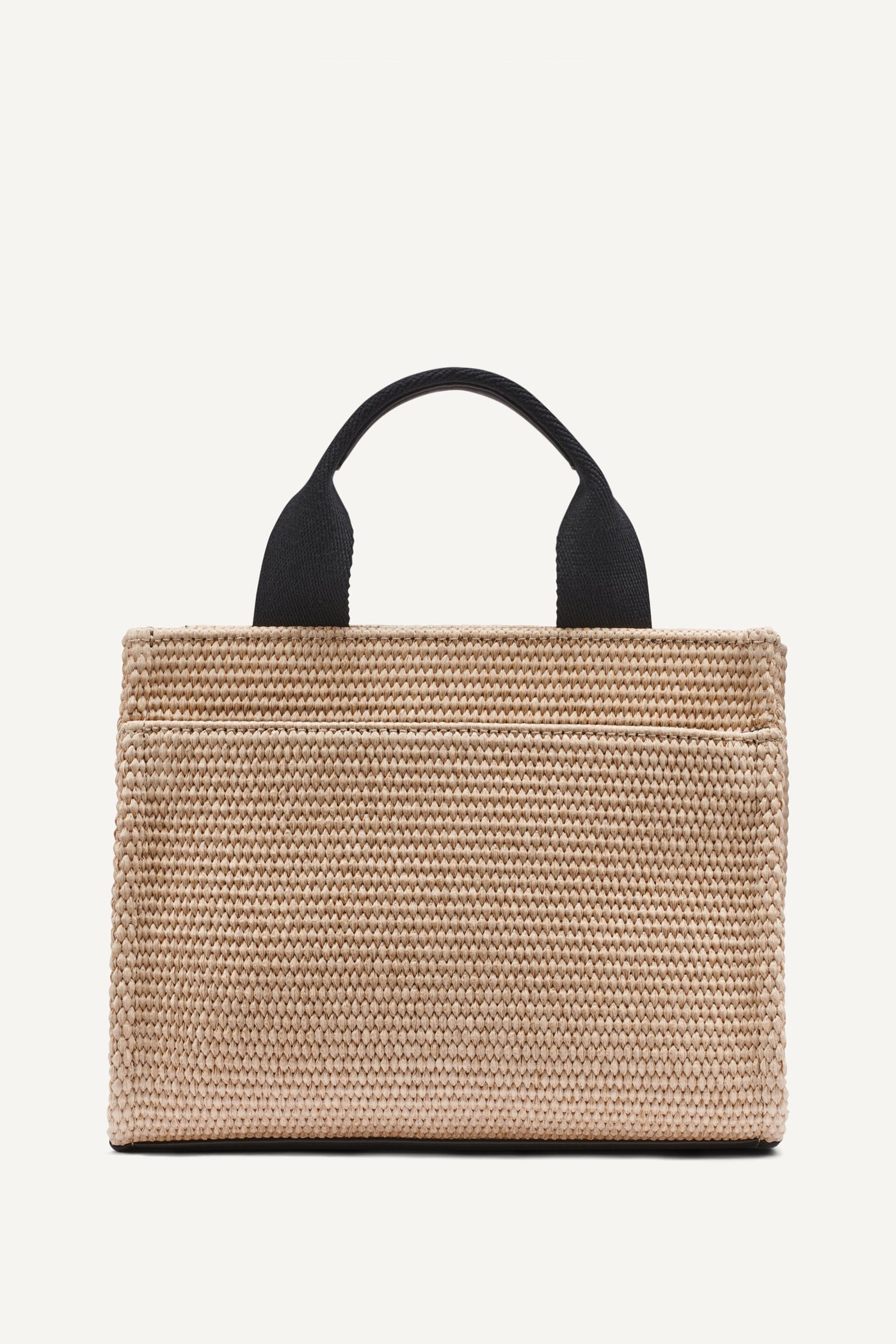 HADLEE SMALL STRAW LOGO TOTE - Natural/Black - 4
