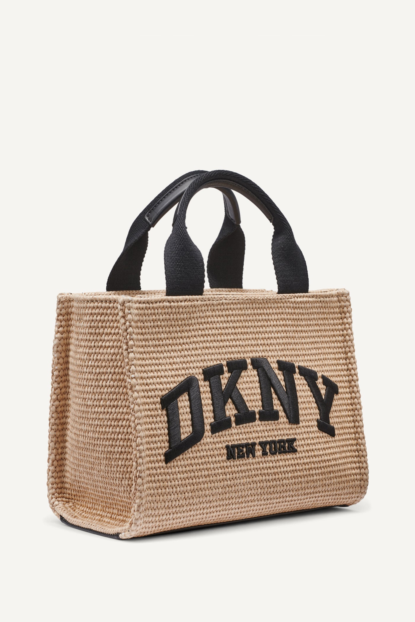 HADLEE SMALL STRAW LOGO TOTE - Natural/Black - 3