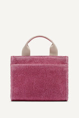 HADLEE SMALL STRAW LOGO TOTE - Hot Pink - 4