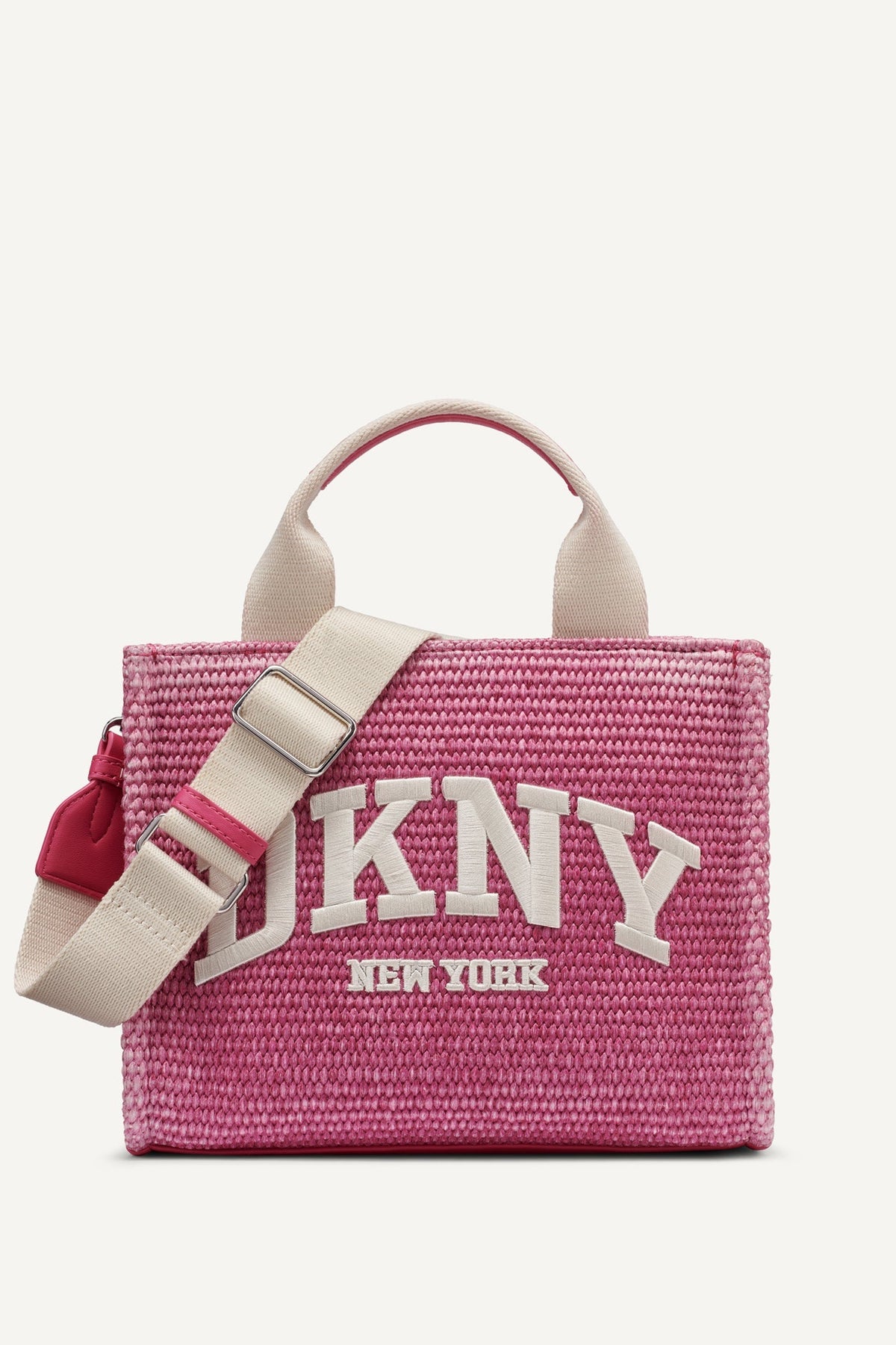 HADLEE SMALL STRAW LOGO TOTE - Hot Pink - 1