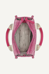 HADLEE SMALL STRAW LOGO TOTE - Hot Pink - 3