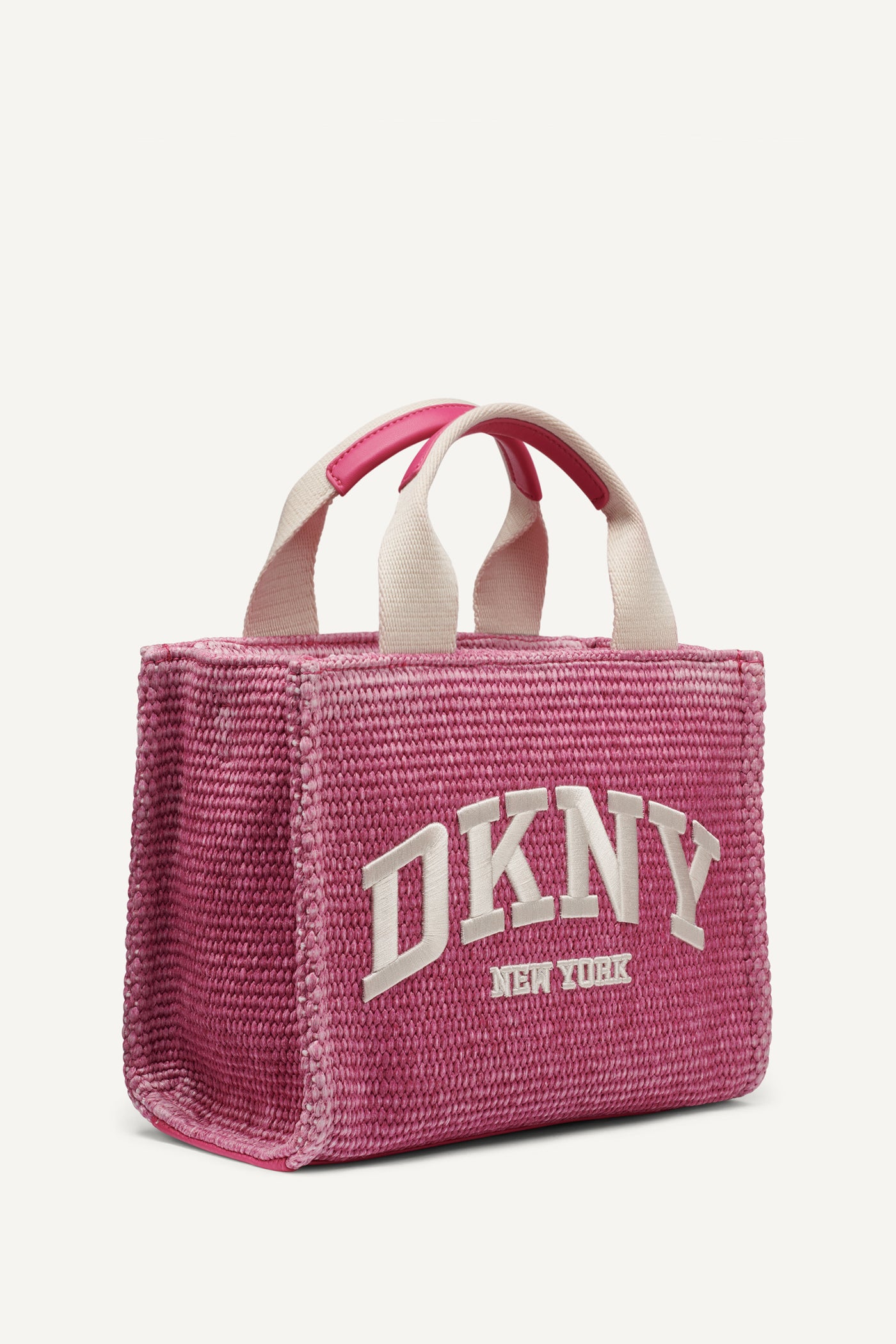 HADLEE SMALL STRAW LOGO TOTE - Hot Pink - 2