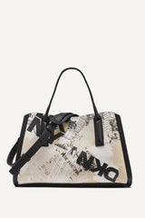 JOSIE NEWSPAPER SATCHEL - White/Black - 1