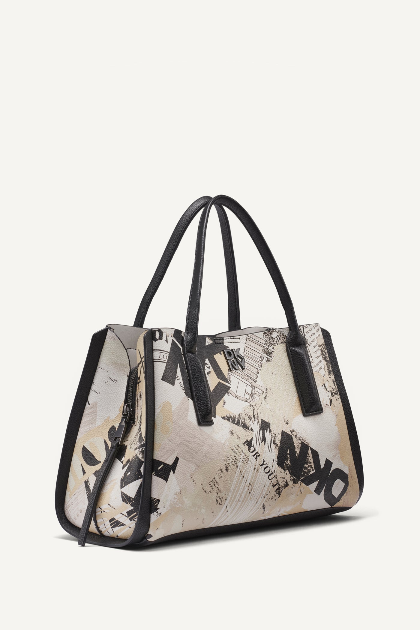 JOSIE NEWSPAPER SATCHEL - White/Black - 2
