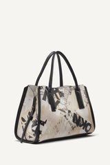 JOSIE NEWSPAPER SATCHEL - White/Black - 2