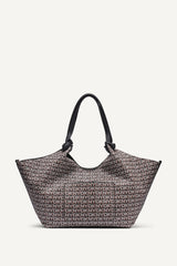 PAULA NEW YORK LOGO MEDIUM TOTE - Black/Saddle - 4