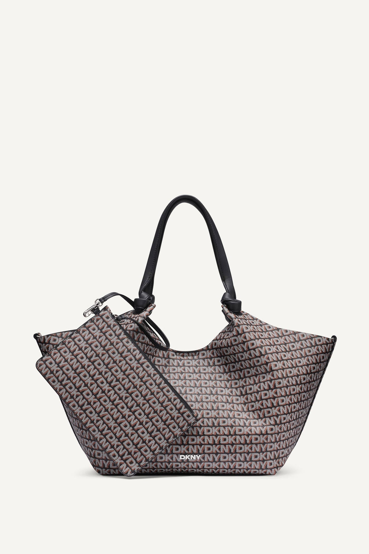 PAULA NEW YORK LOGO MEDIUM TOTE - Black/Saddle - 1
