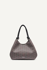 PAULA NEW YORK LOGO MEDIUM TOTE - Black/Saddle - 3