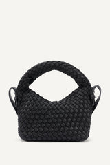 GISELLE WOVEN NEOPRENE CROSSBODY BAG - Black/Silver - 4