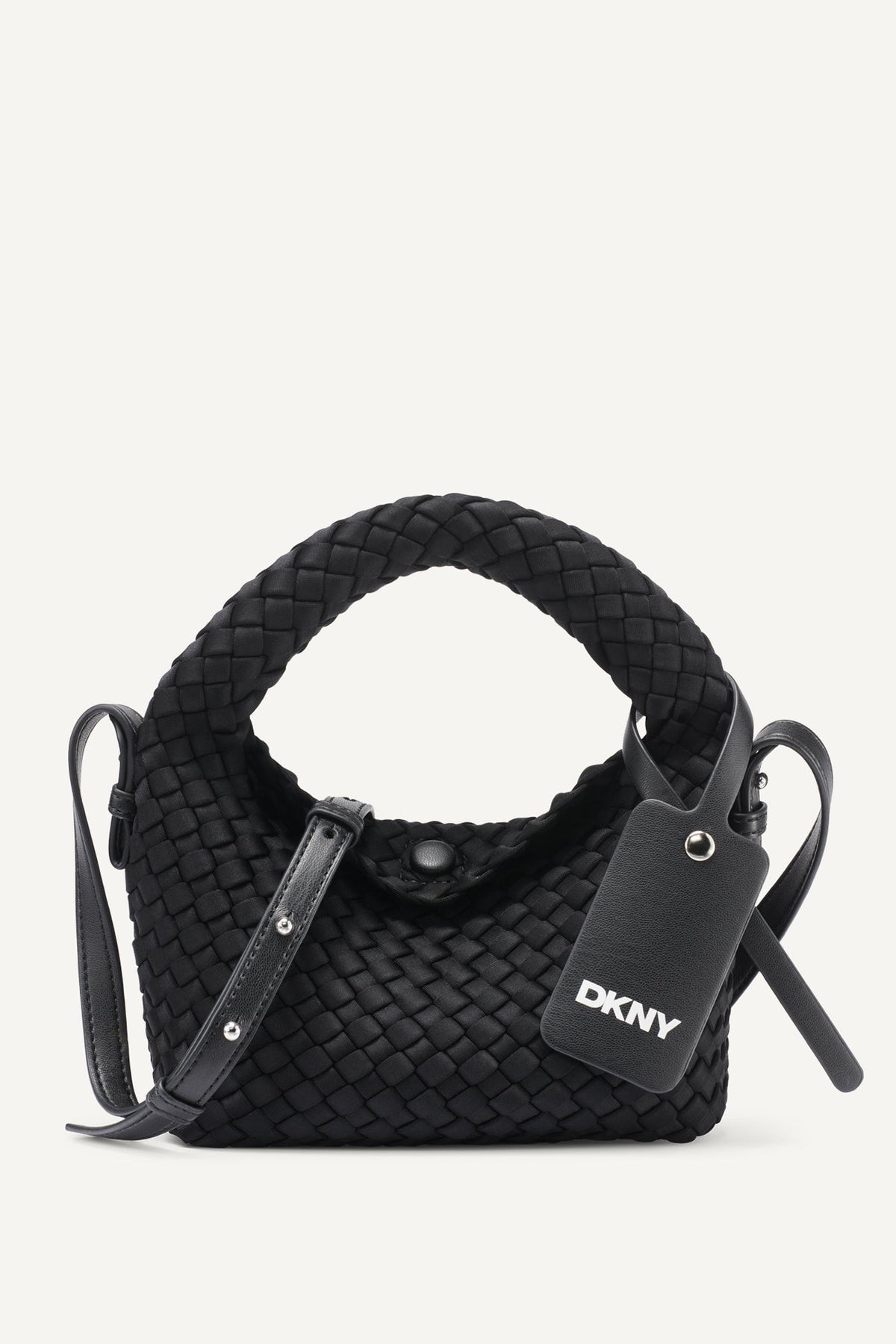 GISELLE WOVEN NEOPRENE CROSSBODY BAG - Black/Silver - 1