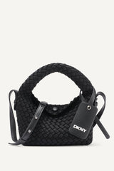 GISELLE WOVEN NEOPRENE CROSSBODY BAG - Black/Silver - 1