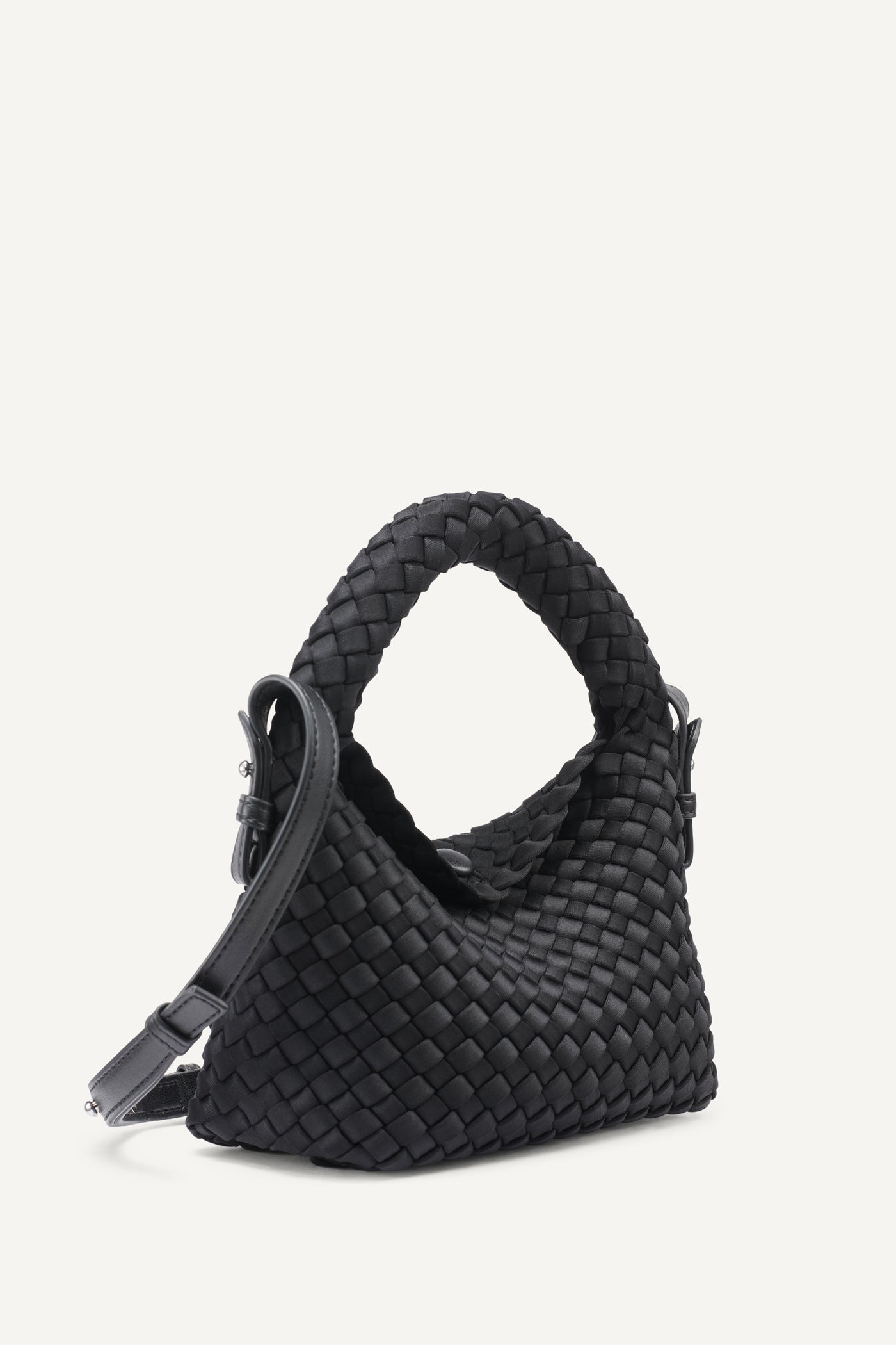 GISELLE WOVEN NEOPRENE CROSSBODY BAG - Black/Silver - 3
