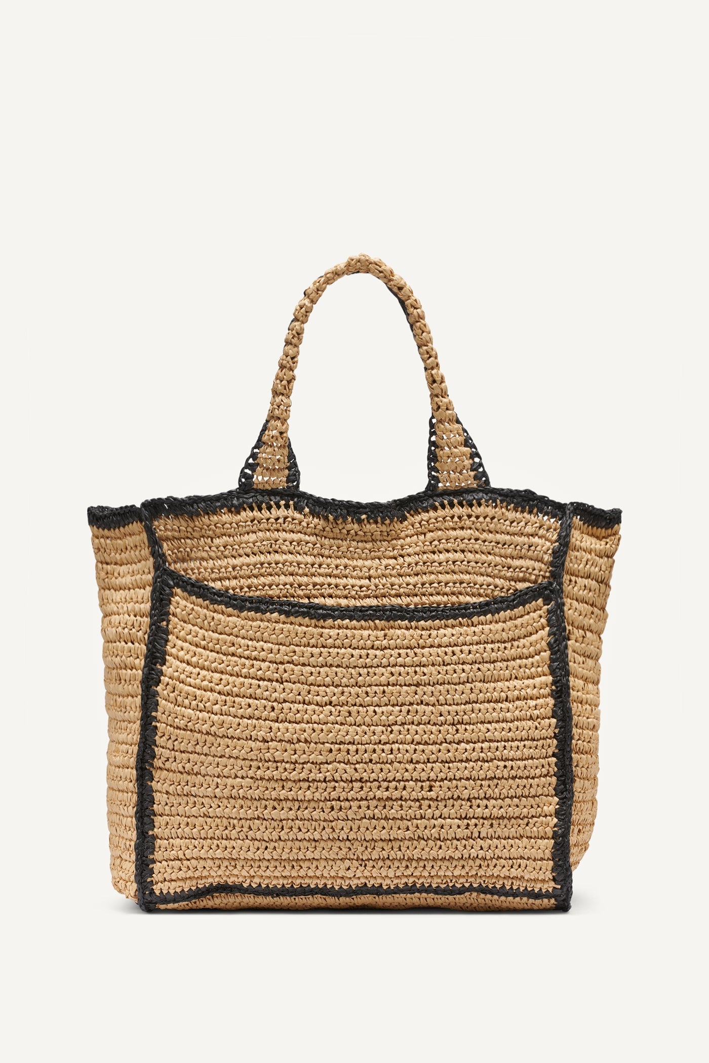 HADLEE MEDIUM WOVEN TOTE - Natural/Black - 4