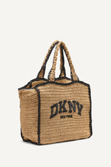 HADLEE MEDIUM WOVEN TOTE - Natural/Black - 3