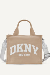 HADLEE CANVAS SMALL LOGO TOTE - Light Khaki/Marshmallow - 1
