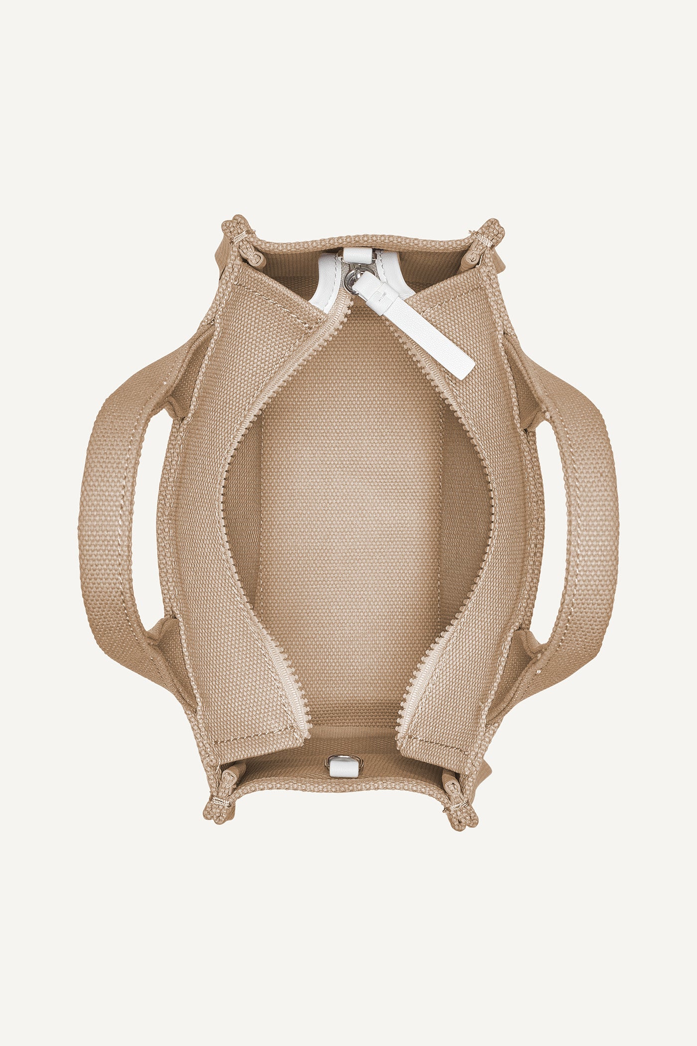 HADLEE CANVAS SMALL LOGO TOTE - Light Khaki/Marshmallow - 6