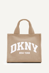 HADLEE CANVAS SMALL LOGO TOTE - Light Khaki/Marshmallow - 3