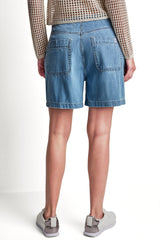 MID-RISE RELAXED DENIM SHORT WITH DRAWCORD - Paladino - 3