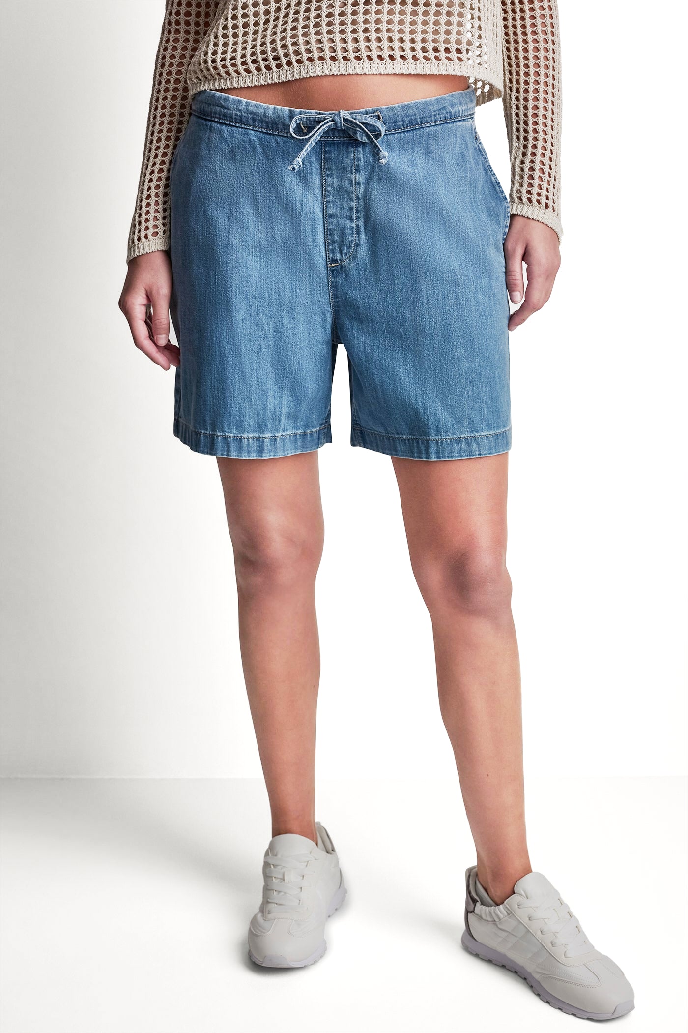 MID-RISE RELAXED DENIM SHORT WITH DRAWCORD - Paladino - 5