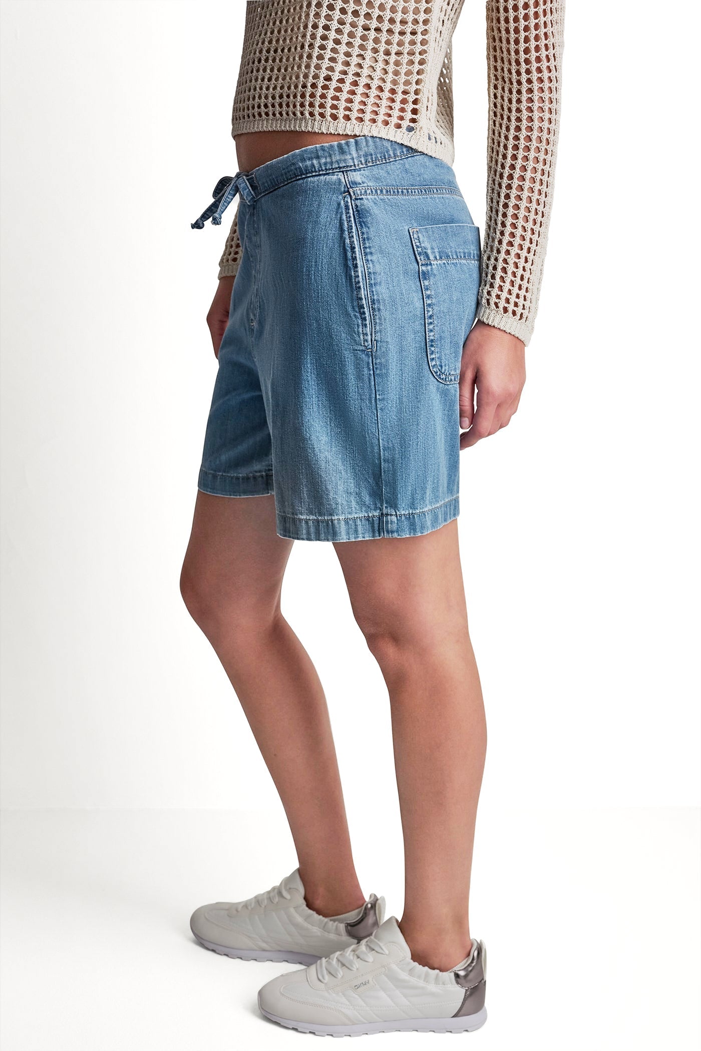 MID-RISE RELAXED DENIM SHORT WITH DRAWCORD - Paladino - 4