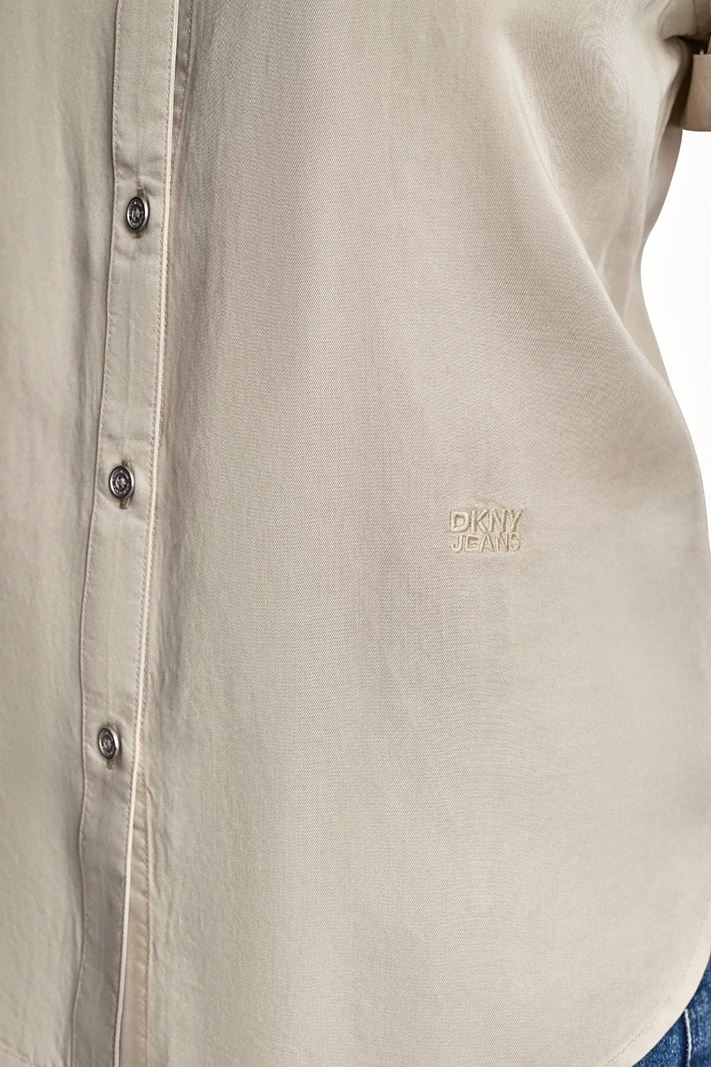 GARMENT DYE BUTTON-FRONT SHIRT - Pebble - 6