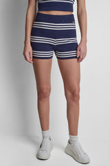 STRIPED SWEATER SHORT - Peacoat/Ivory - 2