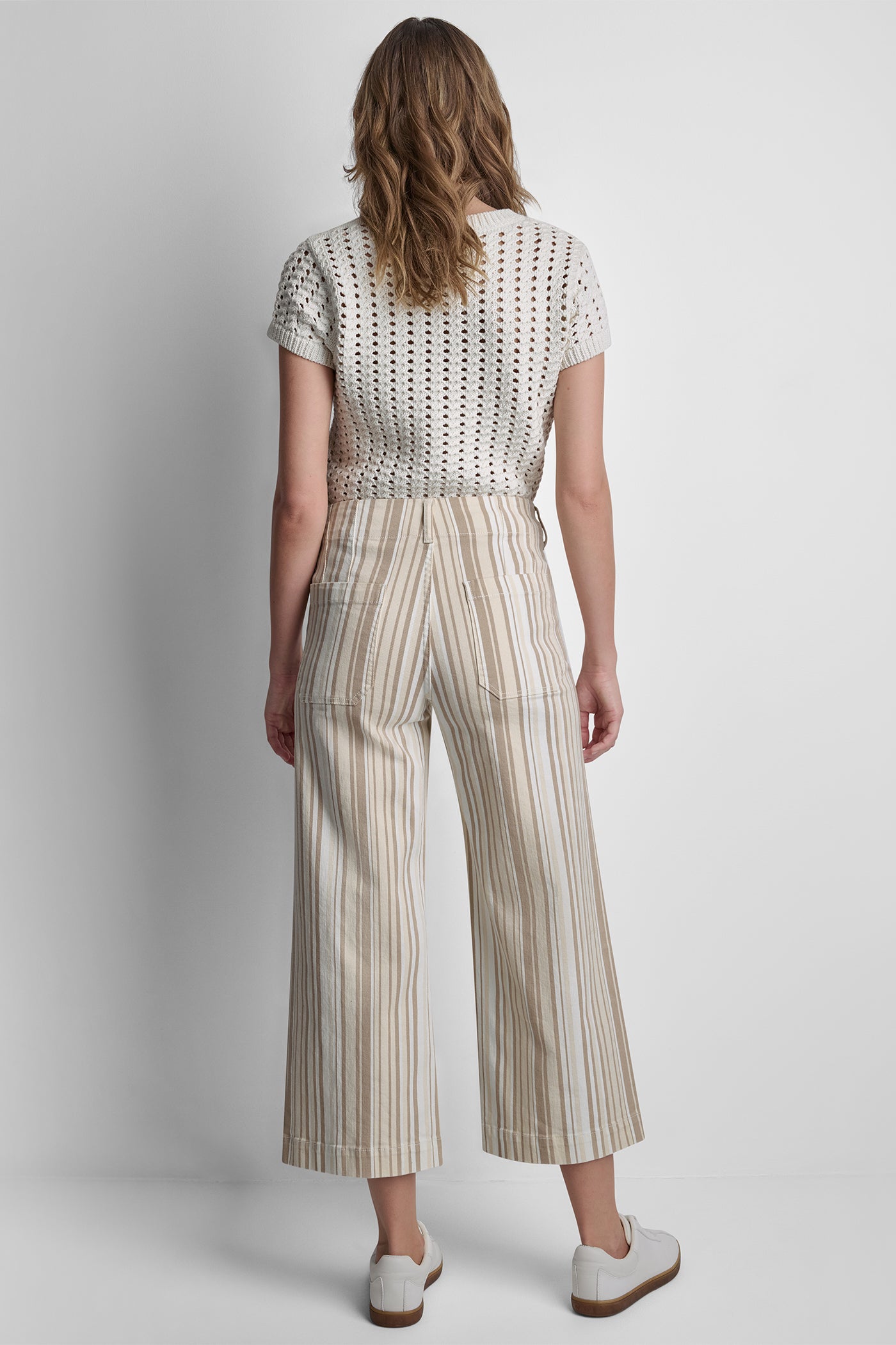 HIGH-RISE WIDE LEG WITH PATCH POCKETS - Pebble Stripe - 6