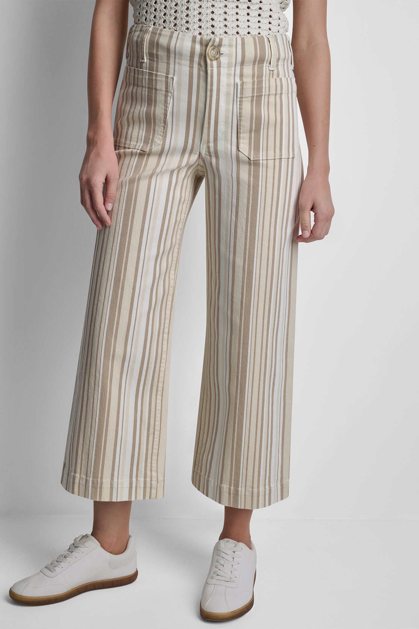 HIGH-RISE WIDE LEG WITH PATCH POCKETS - Pebble Stripe - 2
