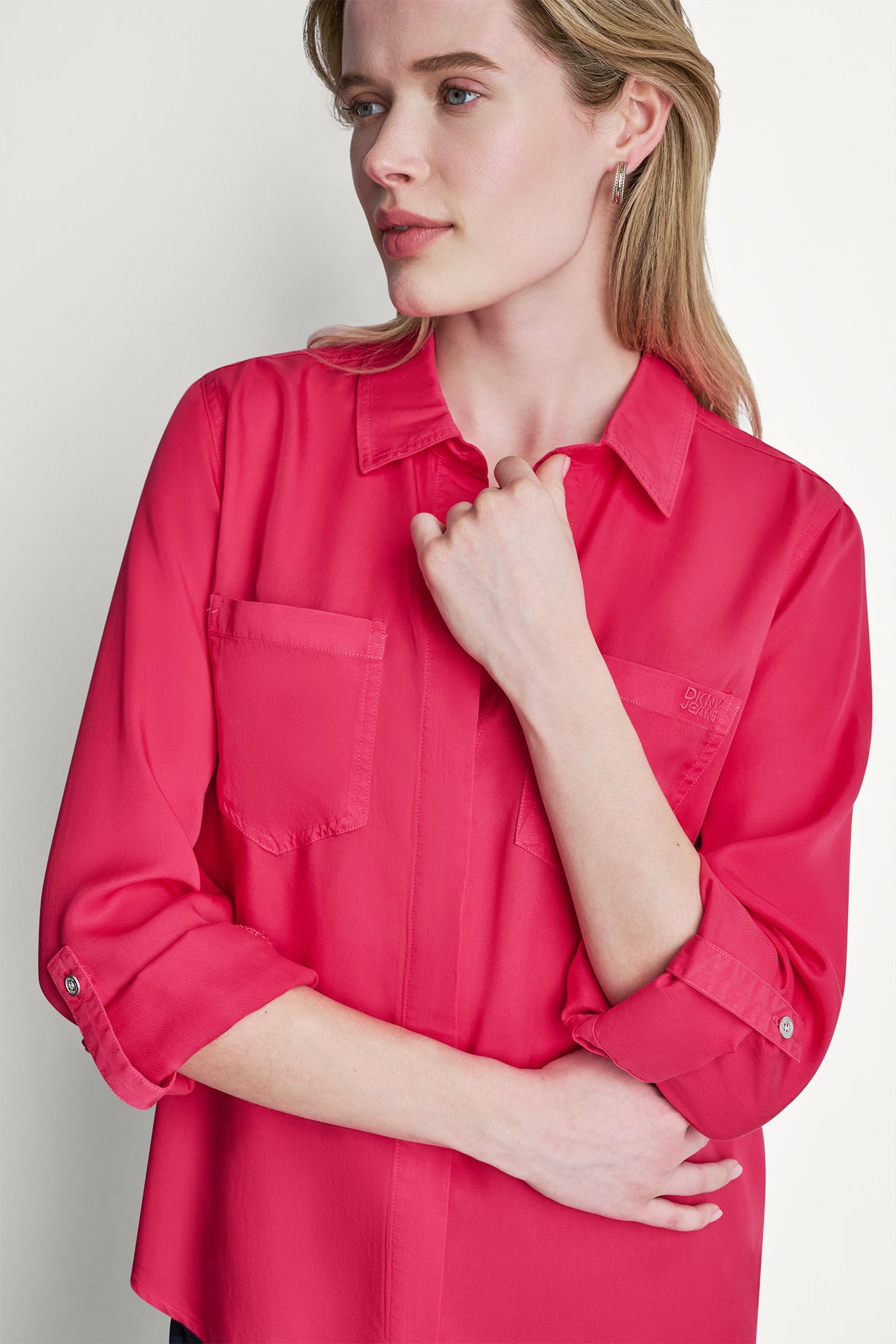GARMENT DYE SPLIT BACK SHIRT - Punch - 1