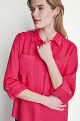 GARMENT DYE SPLIT BACK SHIRT - Punch - 1