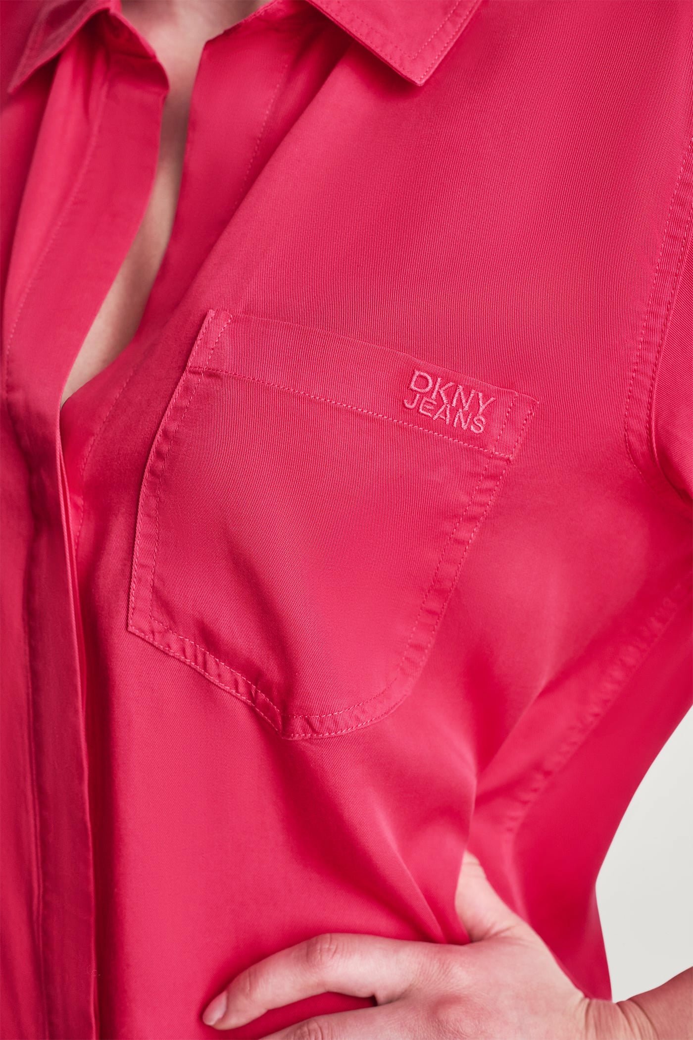 GARMENT DYE SPLIT BACK SHIRT - Punch - 7
