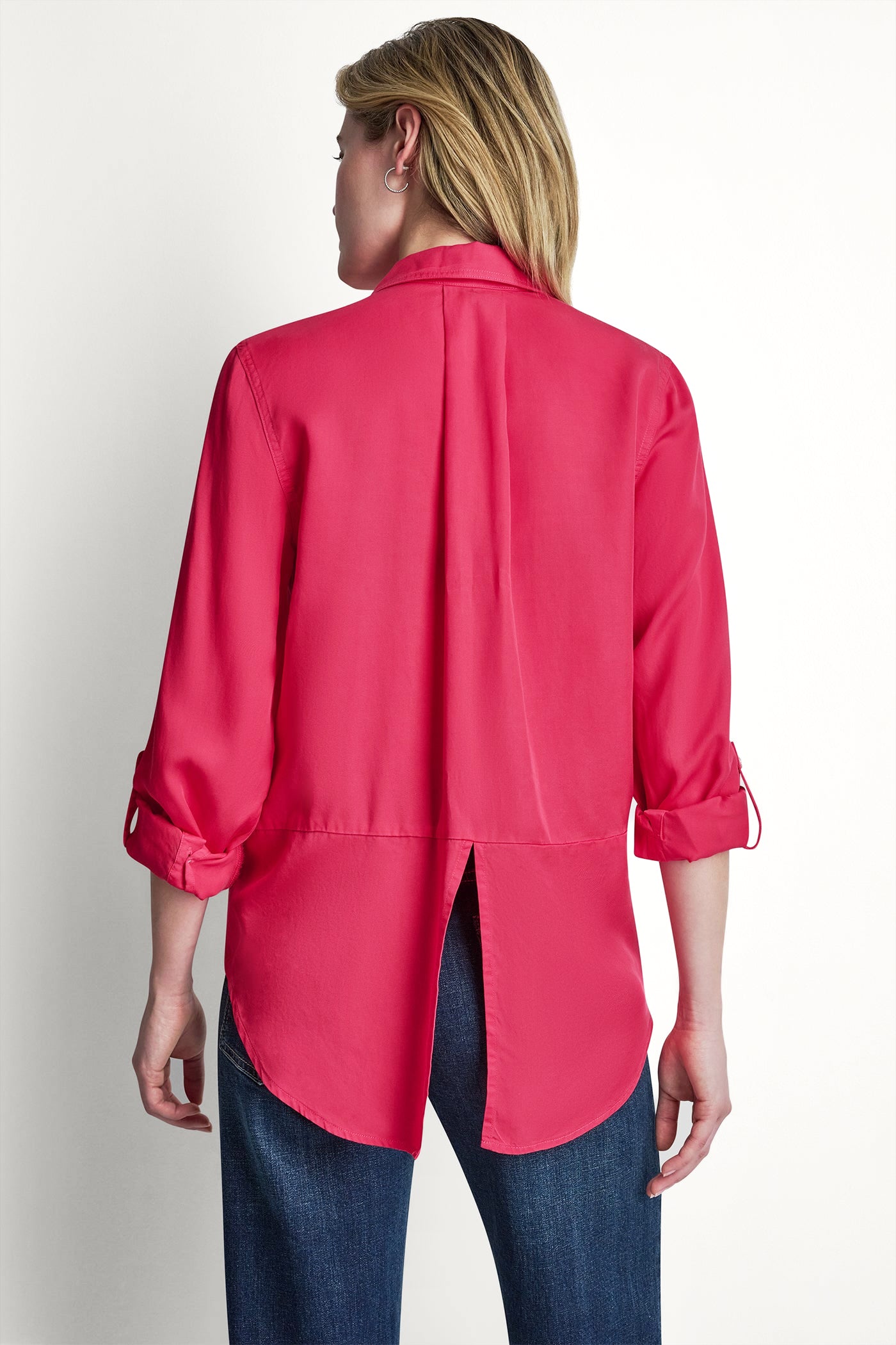 GARMENT DYE SPLIT BACK SHIRT - Punch - 2