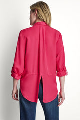 GARMENT DYE SPLIT BACK SHIRT - Punch - 2