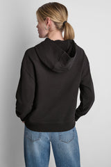 DKNY BIG APPLE RHINESTONE LOGO HOODIE - Black/Eggnog - 3
