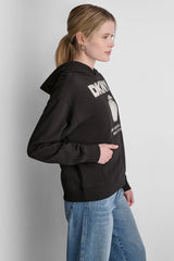DKNY BIG APPLE RHINESTONE LOGO HOODIE - Black/Eggnog - 4