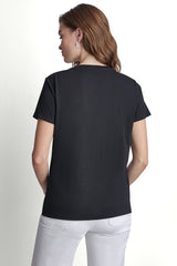 DKNY BIG APPLE RHINESTONE LOGO TEE - Black/Eggnog - 3