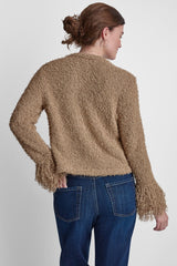 LONG SLEEVE FRINGE CARDIGAN - Travertine - 3